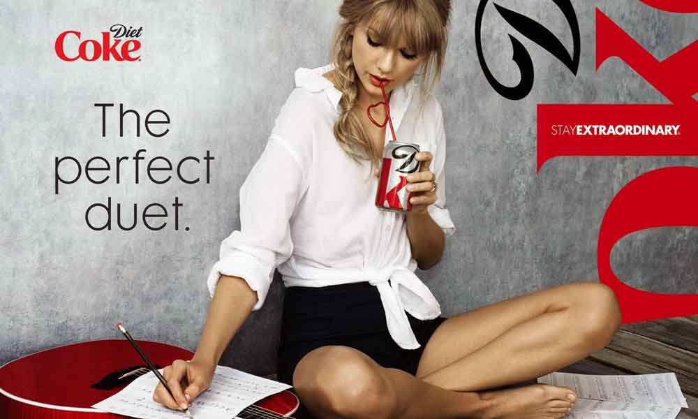 Coke and taylor swift. celebrity endorsement